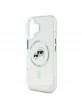 Karl Lagerfeld iPhone 16 Hülle Case K & CH Heads Metal Frame MagSafe Transparent