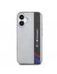 BMW iPhone 16 Case Motorsport Vertical Stripe Grey