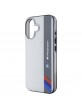 BMW iPhone 16 Hülle Case Motorsport Vertical Stripe Grau