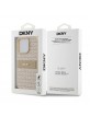 DKNY iPhone 16 Pro Max Case Leather Repeat Pattern Tonal Stripe Pink