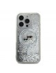 Karl Lagerfeld iPhone 16 Pro Max Case Liquid Karl Choupette Heads MagSafe Silver