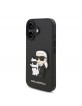 Karl Lagerfeld iPhone 16 Plus Case Saffiano Karl Choupette Black