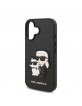 Karl Lagerfeld iPhone 16 Plus Case Saffiano Karl Choupette Black