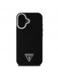 Guess iPhone 16 Case MagSafe Grained Triangle Logo Black