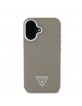 Guess iPhone 16 Case MagSafe Grained Triangle Logo Brown