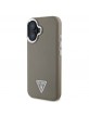 Guess iPhone 16 Case MagSafe Grained Triangle Logo Brown