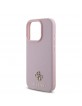 Guess iPhone 16 Pro Max Hülle Case MagSafe Grained 4G Metal Logo Rosa Pink