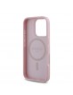 Guess iPhone 16 Pro Max Hülle Case MagSafe Grained 4G Metal Logo Rosa Pink