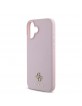 Guess iPhone 16 Case MagSafe Grained 4G Metal Logo Pink