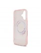 Guess iPhone 16 Case Flowers Ring MagSafe Pink