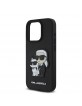 Karl Lagerfeld iPhone 15 Pro Case Saffiano Karl Choupette Black