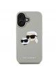 Karl Lagerfeld iPhone 16 Hülle Case 3D Rubber Double Heads Beige
