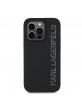 Karl Lagerfeld iPhone 14 Pro Case 3D Rubber Glitter Logo Black