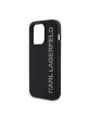 Karl Lagerfeld iPhone 14 Pro Case 3D Rubber Glitter Logo Black