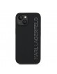 Karl Lagerfeld iPhone 14 Hülle Case 3D Rubber Glitter Logo Schwarz
