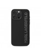 Karl Lagerfeld iPhone 15 Pro Hülle Case 3D Rubber Glitter Logo Schwarz