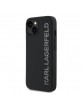 Karl Lagerfeld iPhone 15 Hülle Case 3D Rubber Glitter Logo Schwarz