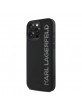 Karl Lagerfeld iPhone 15 Pro Max Hülle Case 3D Rubber Glitter Logo Schwarz