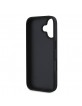 Guess iPhone 16 Hülle Case Grained 4G Metal Logo Schwarz