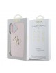 Guess iPhone 16 Hülle Case Grained 4G Metal Logo Rosa Pink