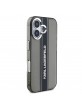 Karl Lagerfeld iPhone 16 Hülle Case Stripe Logo Schwarz