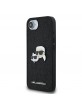 Karl Lagerfeld iPhone 16e Case Fixed Glitter Metal K&CH Black