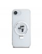 Karl Lagerfeld iPhone 16e Case MagSafe Ringstand Karl Choupette White