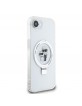 Karl Lagerfeld iPhone 16e Case MagSafe Ringstand Karl Choupette White