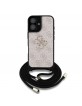 Guess iPhone 16 Case 4G Metal Logo Crossbody Pink