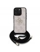 Guess iPhone 16 Pro Hülle Case 4G Metal Logo Crossbody Rosa Pink
