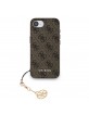 Guess iPhone 16e Case 4G Charm Tone-on-Tone Brown