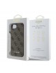 Guess iPhone 16e Case 4G Charm Tone-on-Tone Brown