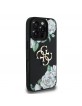 Guess iPhone 16 Pro Hülle Case Grained Rosen 4G Metal Schwarz