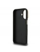 Guess iPhone 16 Case Grained 4G Logo Stand Camera Frame Black
