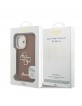 Guess iPhone 16 Case Grained 4G Logo Stand Camera Frame Brown