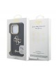 Guess iPhone 15 Pro Case Grained 4G Logo Stand Camera Frame Black