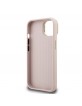 Guess iPhone 15 Hülle Case Grained 4G Logo Stand Camera Frame Rosa