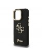Guess iPhone 15 Pro Max Hülle Case Grained 4G Logo Stand Camera Frame Schwarz