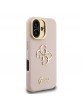 Guess iPhone 16 Case Grained 4G Logo Stand Camera Frame Pink