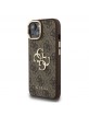 Guess iPhone 13 Hülle Case Metal Stand Camera Frame 4G Braun