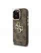 Guess iPhone 15 Pro Case Metal Stand Camera Frame 4G Brown