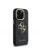 Guess iPhone 15 Pro Max Hülle Case Metal Stand Camera Frame 4G Schwarz