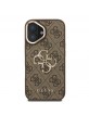 Guess iPhone 16 Case Metal Stand Camera Frame 4G Brown