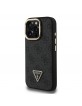 Guess iPhone 15 Pro Max Case MagSafe Rhinestone Triangle Logo Stand Camera Black