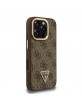 Guess iPhone 16 Pro Case Stand Camera MagSafe Rhinestone Logo Brown