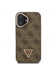 Guess iPhone 16 Case Stand Camera MagSafe Rhinestone Logo Brown
