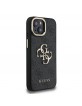 Guess iPhone 15 Hülle Case Metal Stand Camera Frame 4G Schwarz