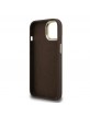 Guess iPhone 15 Hülle Case Metal Stand Camera Frame 4G Braun