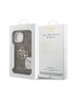 Guess iPhone 15 Hülle Case Metal Stand Camera Frame 4G Braun