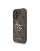 Guess iPhone 16 Case Big 4G Metal Logo Strap Brown